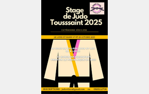 stage judo pour les +6 ans les 27-28/10